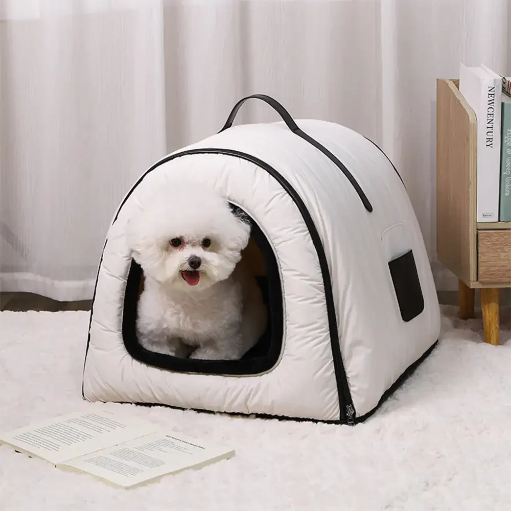 Cozy Enclosed Water-Repellent Washable Cat Cave Deep Sleep Dog Bed - News Pet Shop
