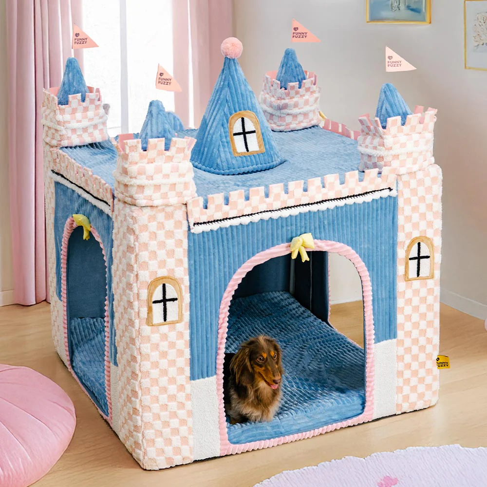 Cozy Orthopedic Kids Indoor Play Castle Bed Dog Tent Bed - Fairytale Dreamland - News Pet Shop