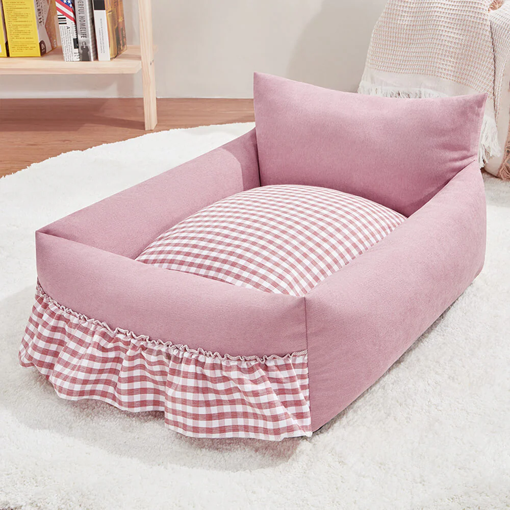 Stylish Ruffled Enhanced Backrest Washable Dog & Cat Sofa Bed - News Pet Shop