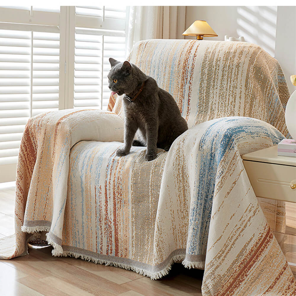 Colorful Rainbow Gradient Full Sofa Drape Throw Couch Cover - News Pet Shop