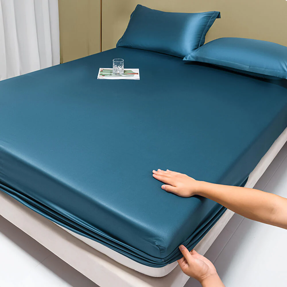 Premium Solid Color Silky Cooling 100s Lyocell Fitted Sheet Mattress Cover - News Pet Shop