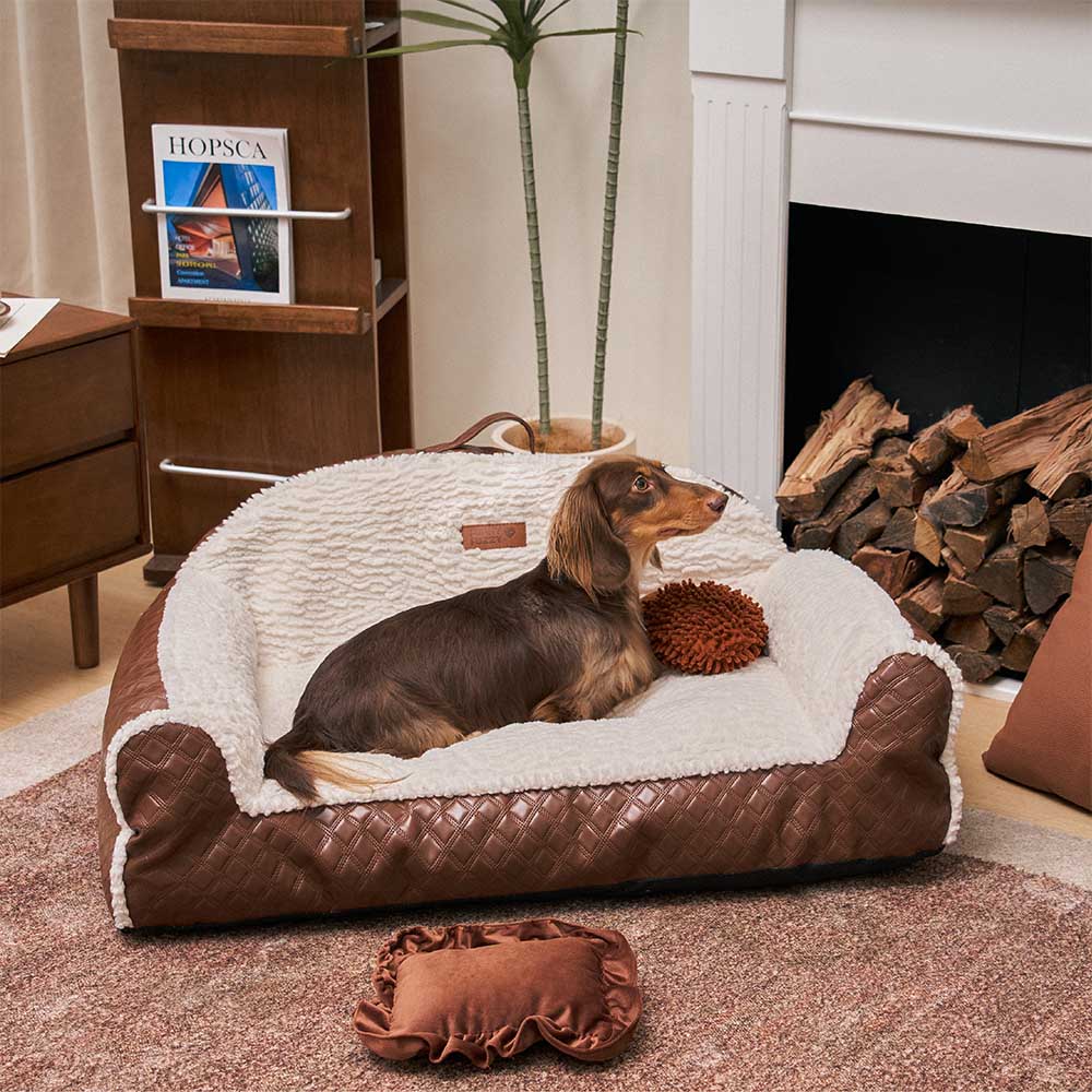 Classic Cozy Cushioning Pillow Bolster Dog Sofa Bed - Couch Potato - News Pet Shop