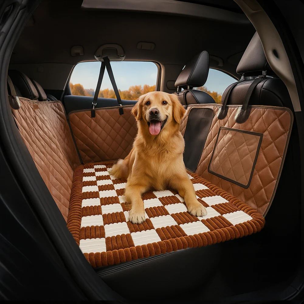 Cozy Plaid Non-Slip Dog Bed Mat for Car Seat Extender - News Pet Shop