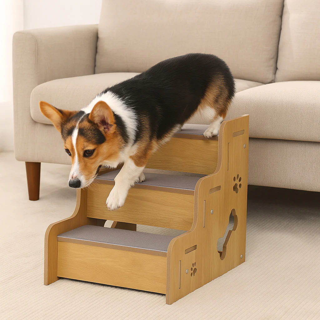 Safe Sturdy Wood Non-Slip Dog Ramp Stairs - News Pet Shop