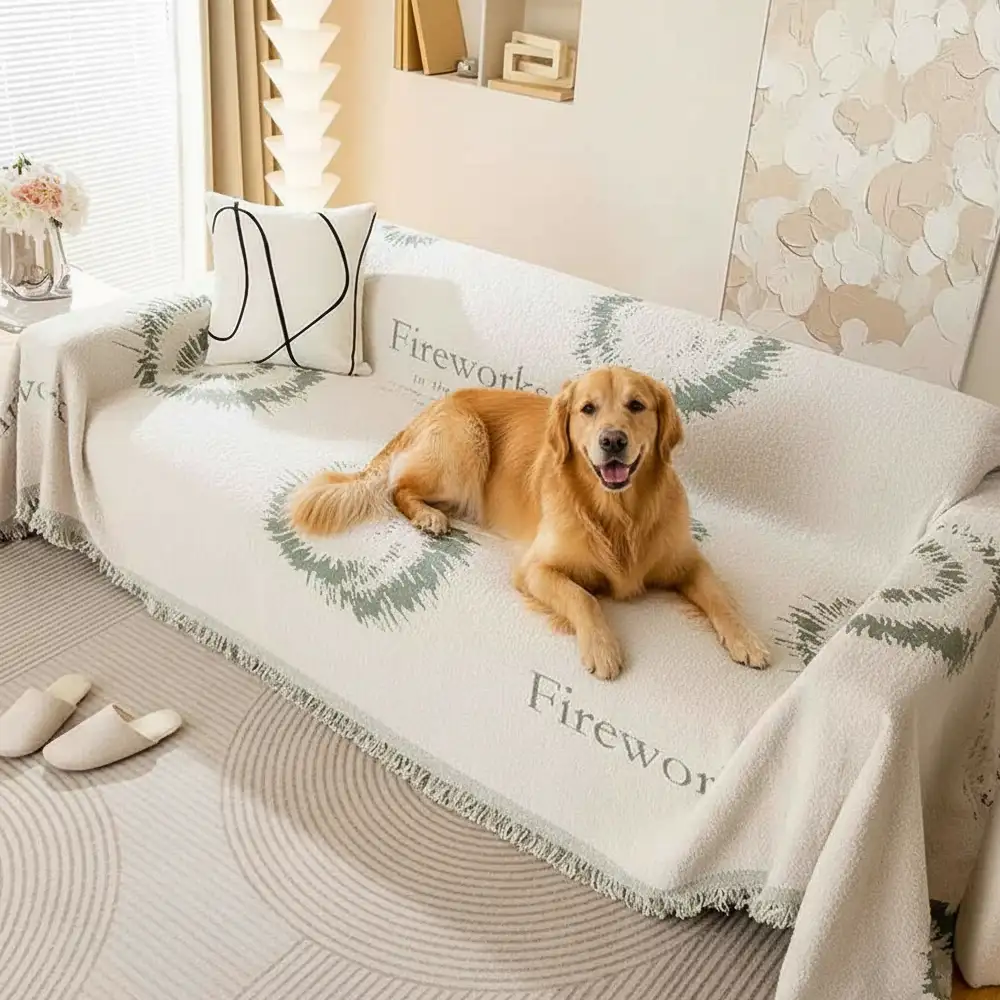 Simple Double-Sided Plush Yarn Scratch-Resistant Comfortable Couch Cover - Fireworks - News Pet Shop