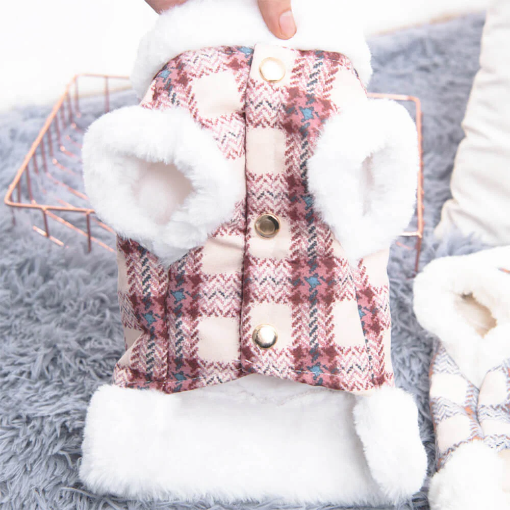 Plaid Fleece Pullover Dog Jacket - A Warm and Stylish Winter Jacket - News Pet Shop