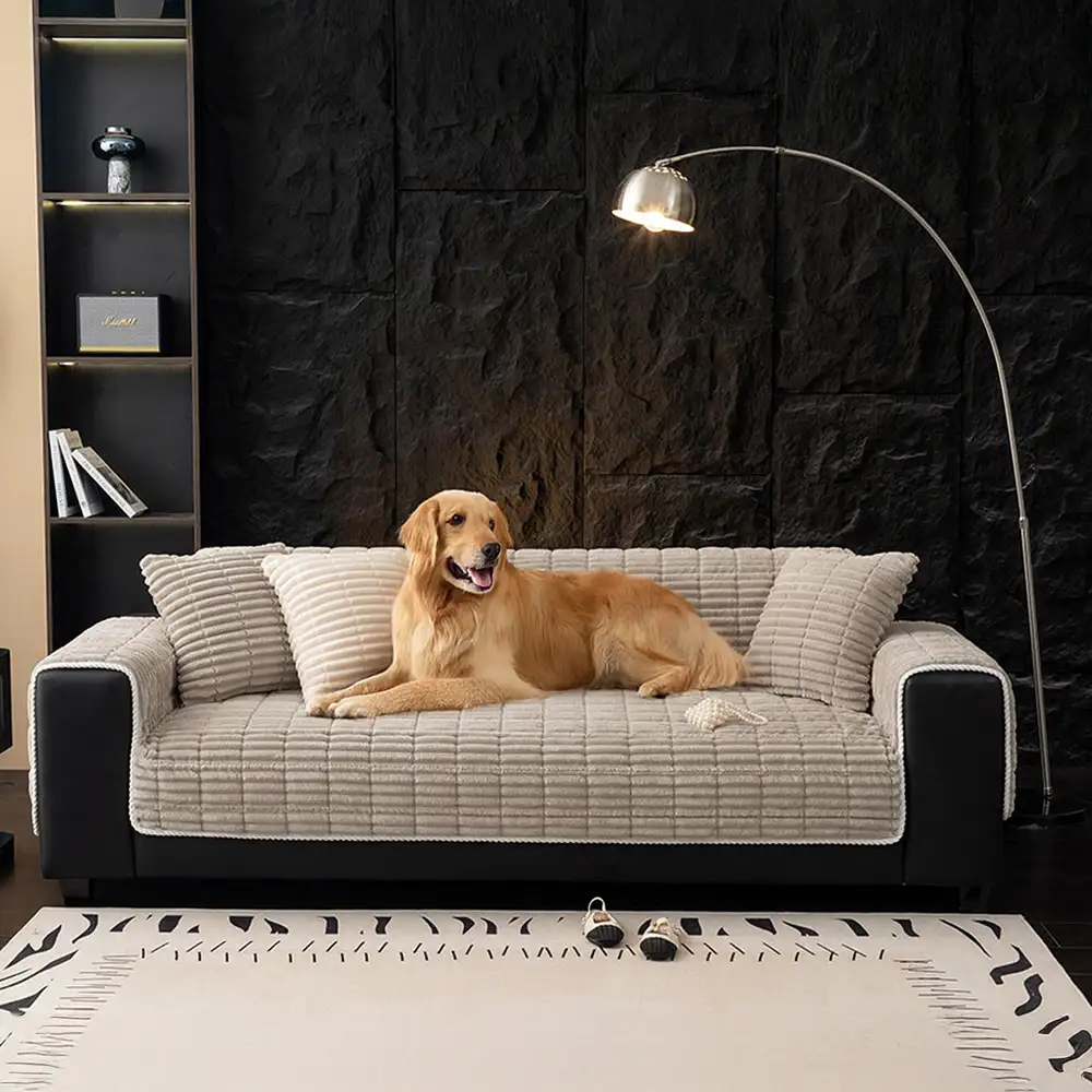 One-Piece Cozy Flannel Sofa Protection Non-Slip Couch Cover - News Pet Shop