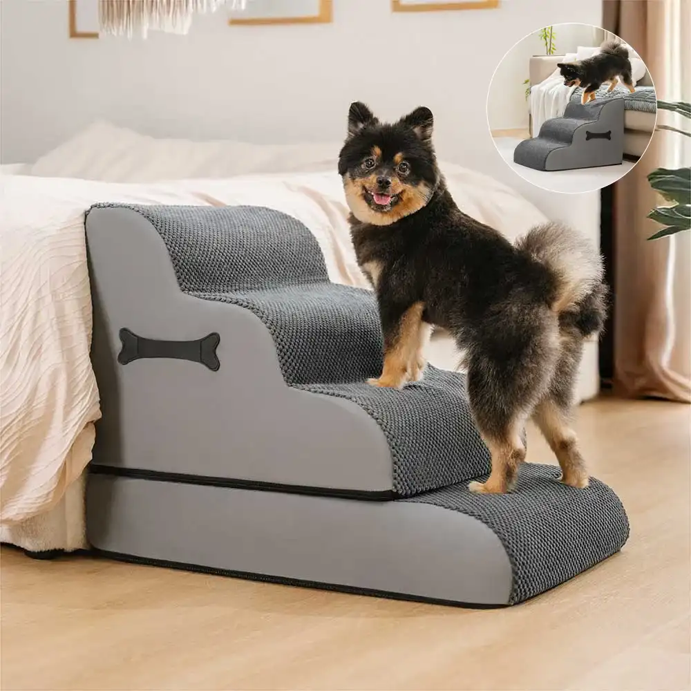 Adjustable Non-Slip Washable Soft Dog Stairs with Gentle Ramp - News Pet Shop