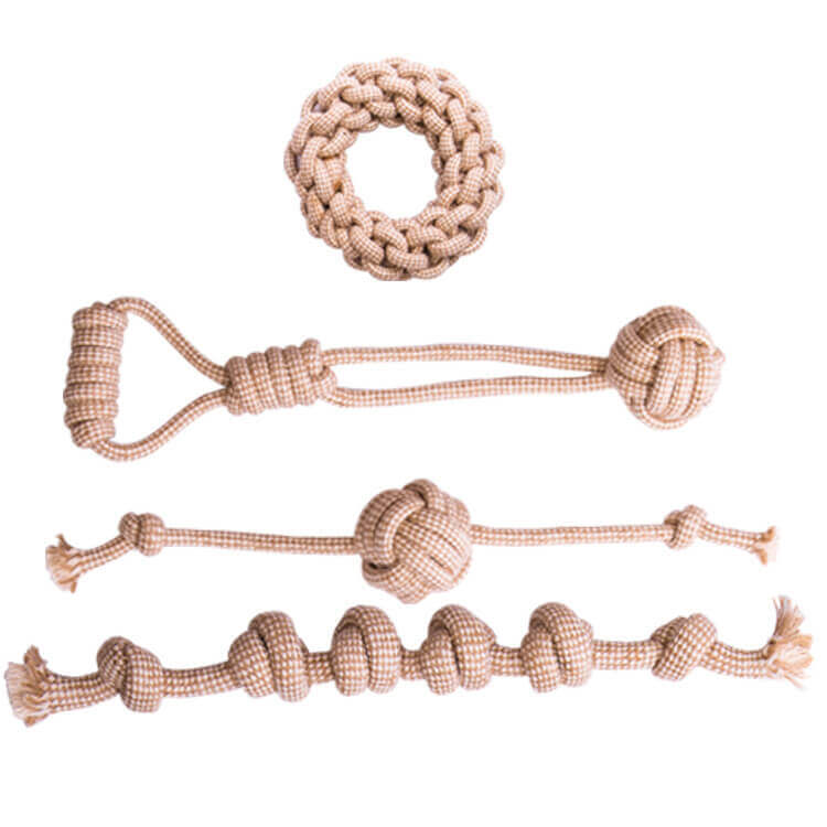 Linen Cotton Rope Toy Set Teeth Cleaning Interactive Chew Dog Toy - News Pet Shop