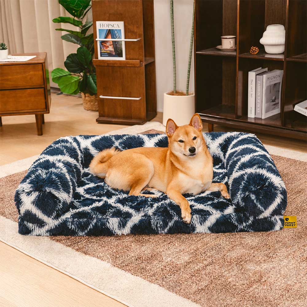 Classic Plaid Orthopedic Bolster Dog Sofa Bed - Cozy Comfort - News Pet Shop