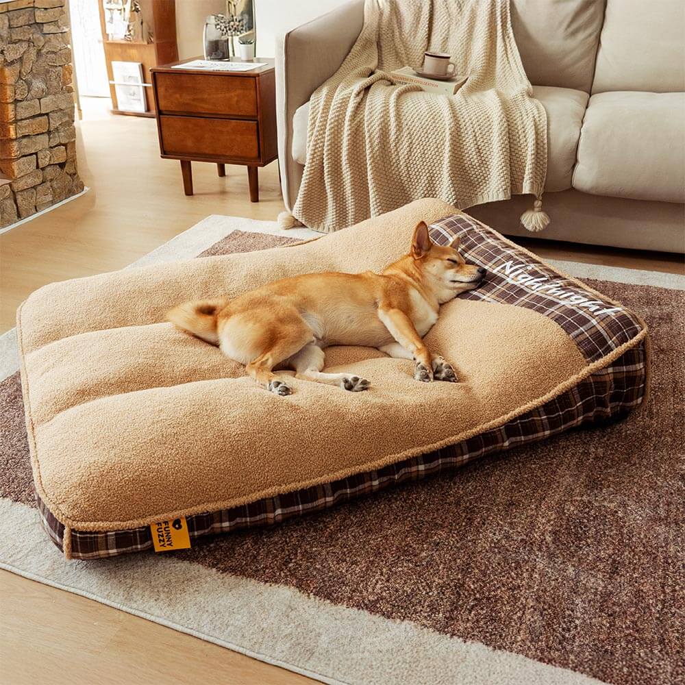 Extra Large Washable Teddy Fluffy Rectangle Dog Bed - Night-night - News Pet Shop