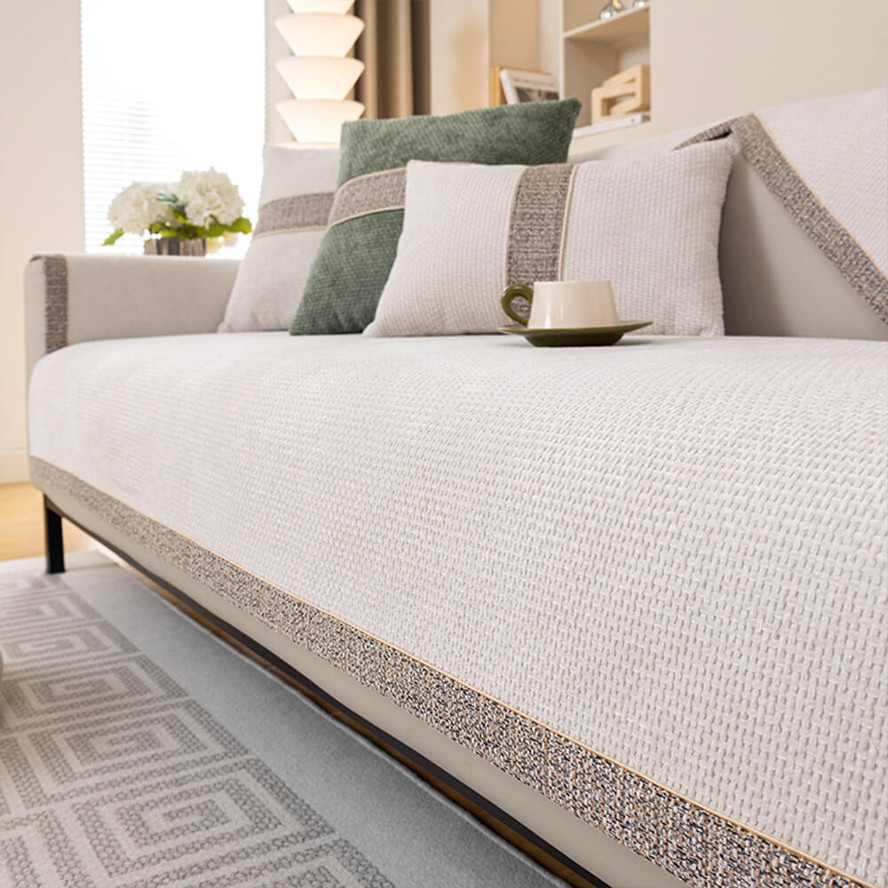 All-Season Modern Tweed Woven Chenille Anti-Slip Couch Cover - News Pet Shop