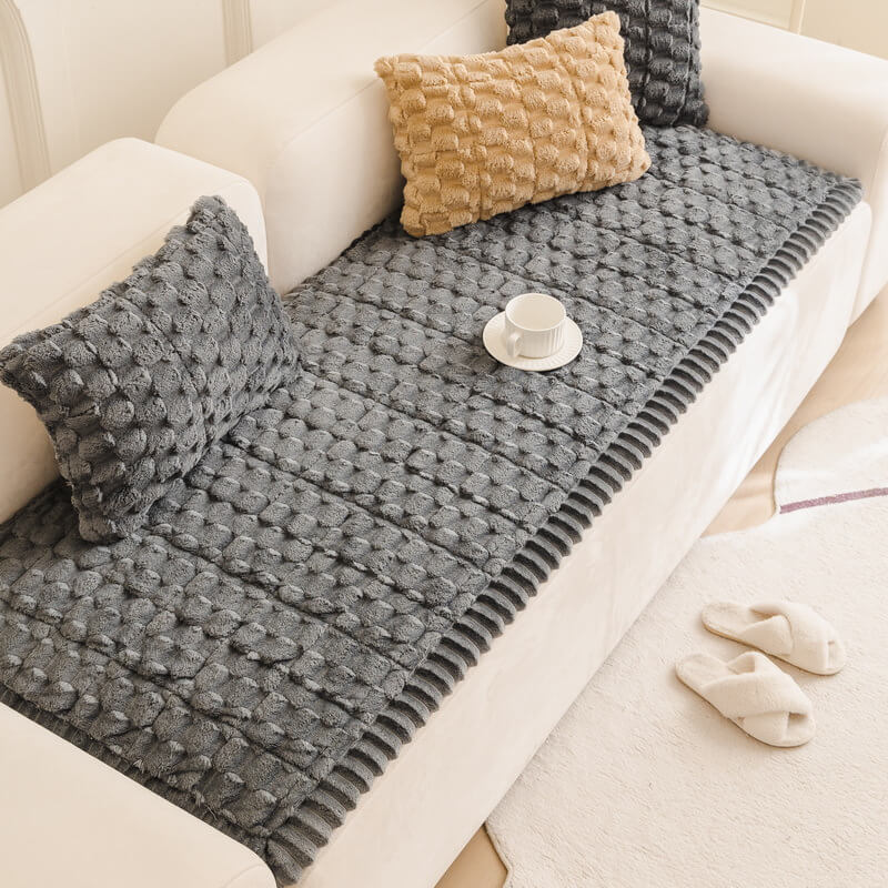 Honeycomb Plush Thickened Soft Sofa Decoration Pet Mat Couch Cover - News Pet Shop