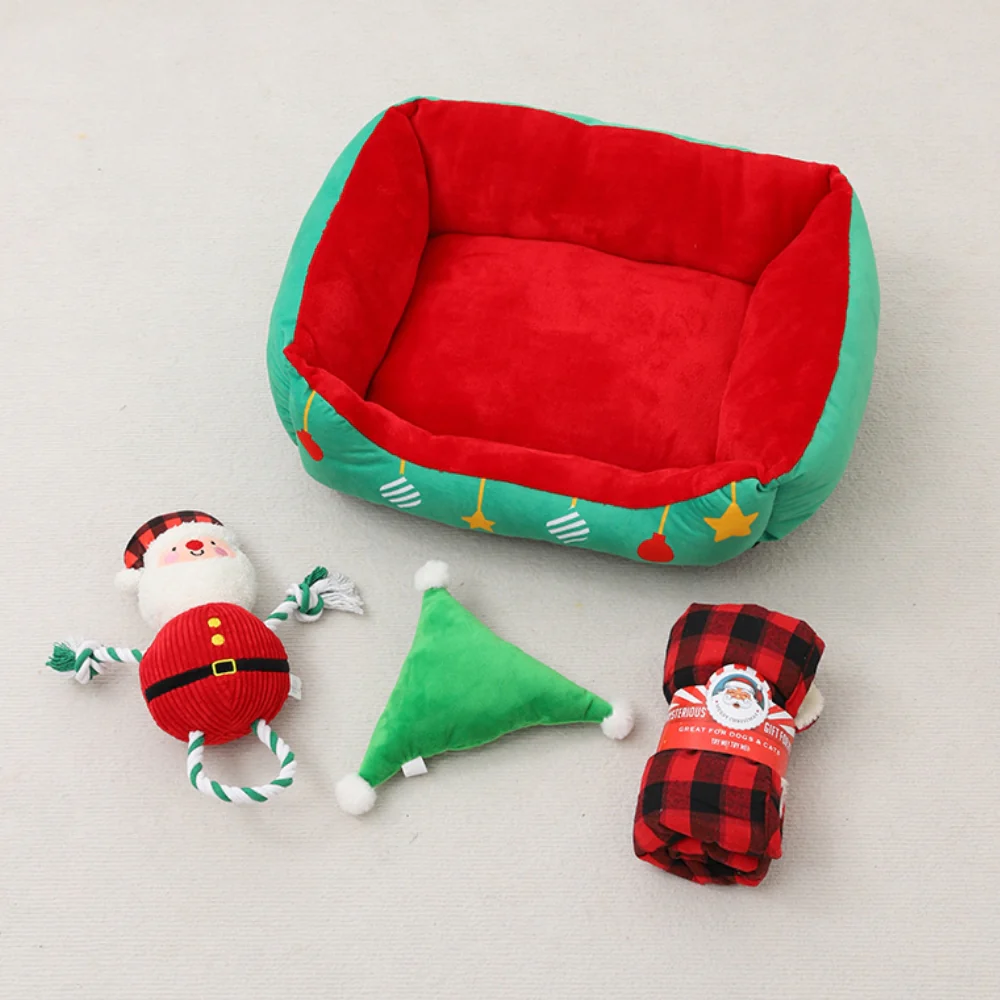 Christmas Gift Box Warm Sleeping Semi-Enclosed Cave Dog & Cat Bed - News Pet Shop