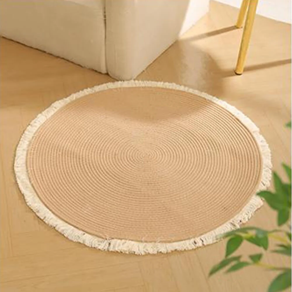 Nordic Handwoven Durable Cat Scratch Mat Rug with Fringe - News Pet Shop