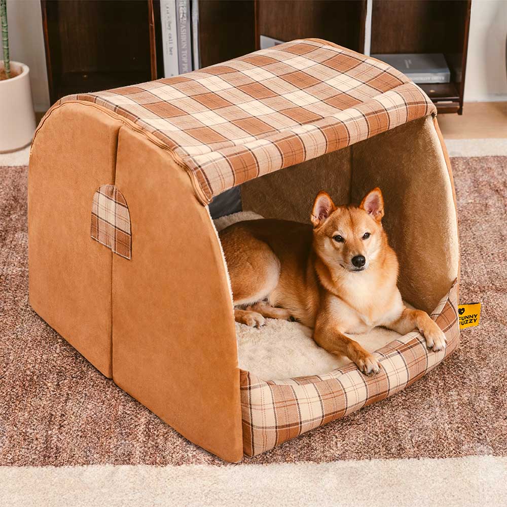 Classical Plaid House Orthopedic Dog Bed - Retreat Cabin - News Pet Shop