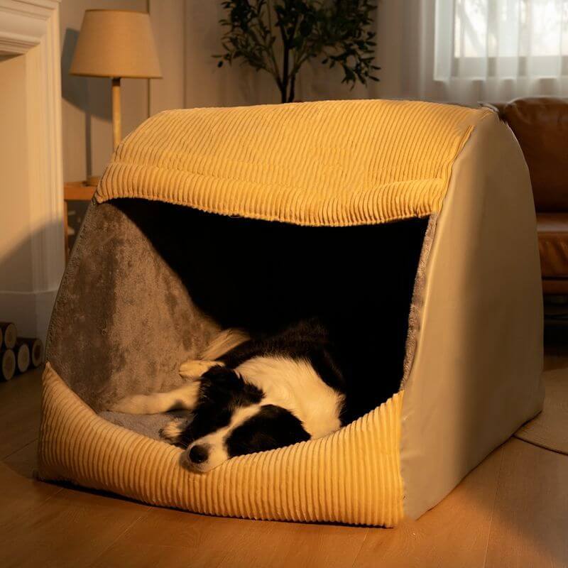 Warm Flannel Detachable Semi-Enclosed Large Dog Tent Bed - News Pet Shop