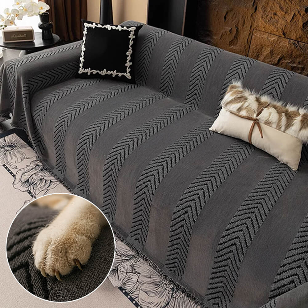 Herringbone Chenille Durable Throw Couch Cover with Seamless Pattern Stitching - News Pet Shop