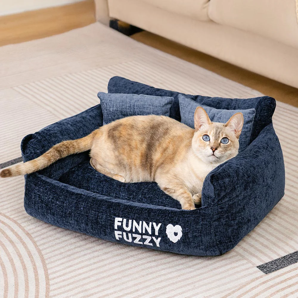 Vintage Chenille Washable Soft Cat Sofa Bed - News Pet Shop