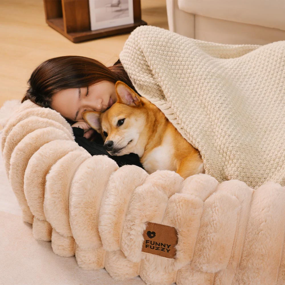 Creamy Plush Super Large Donut Human Dog Bed - Cuddle Cradle - News Pet Shop