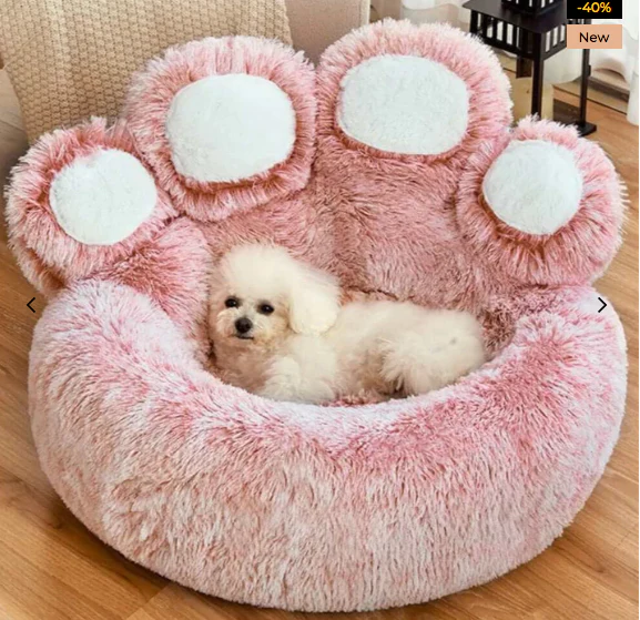 Large Round Dog Bed - Fuzzy Paw - News Pet Shop