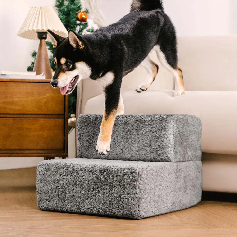 Chenille Durable Scratch-Resistant Foldable Blocks Multi-Level Dog Stairs - News Pet Shop