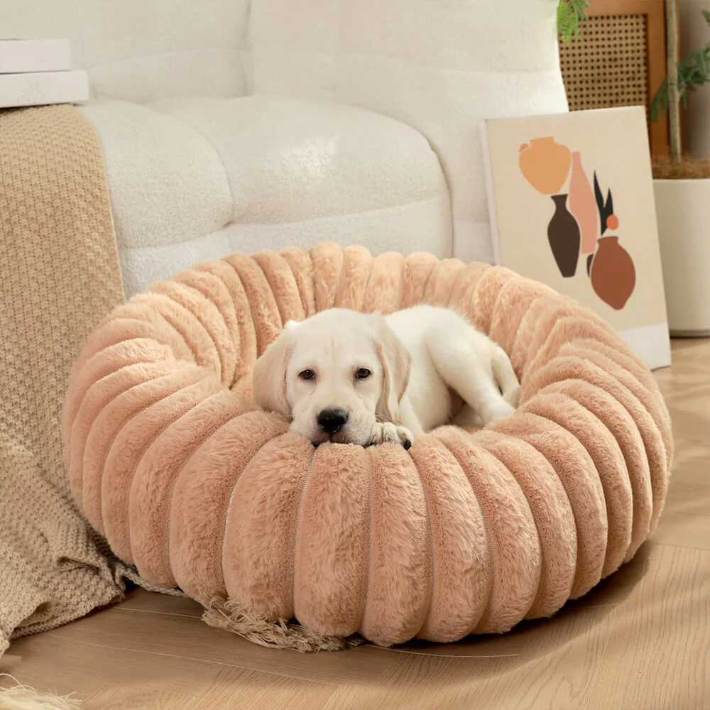Ultra-Soft Plush Round Donut Support Dog & Cat Bed - News Pet Shop
