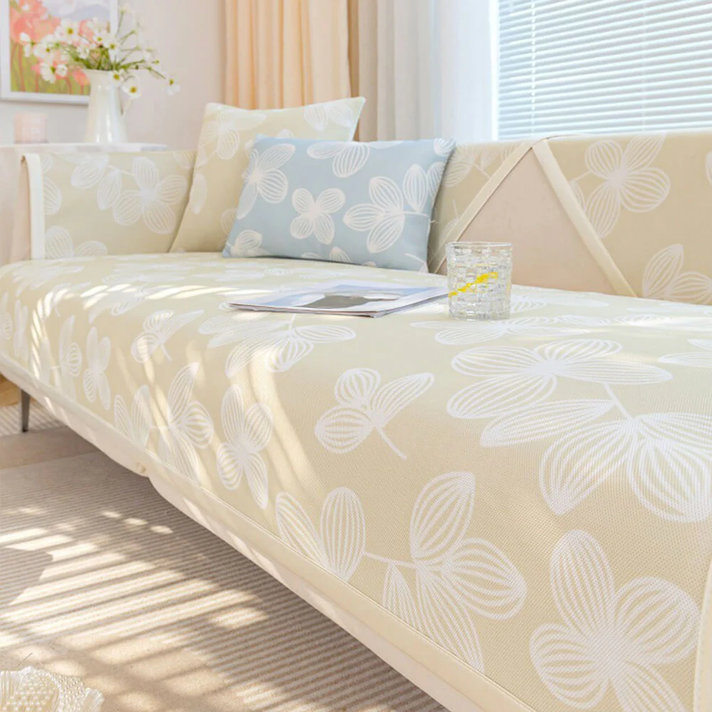 Fresh Floral Ice Silk Cooling Non-Slip Couch Cover - News Pet Shop