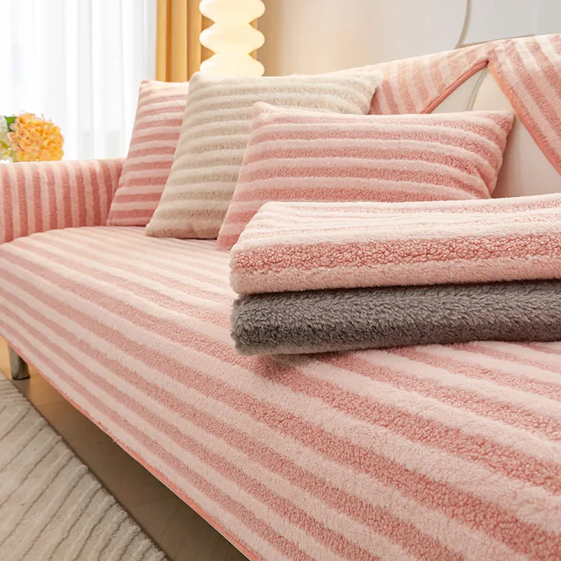 Double Warmth Comfort Striped Anti-slip Couch Cover - News Pet Shop