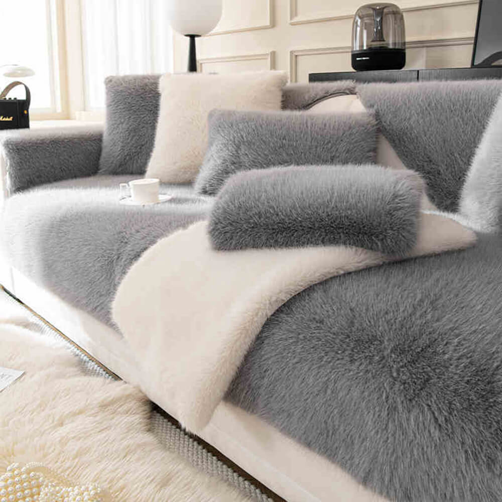 Warm Thick Faux Fur Sofa Protector Non-Slip Couch Cover - News Pet Shop