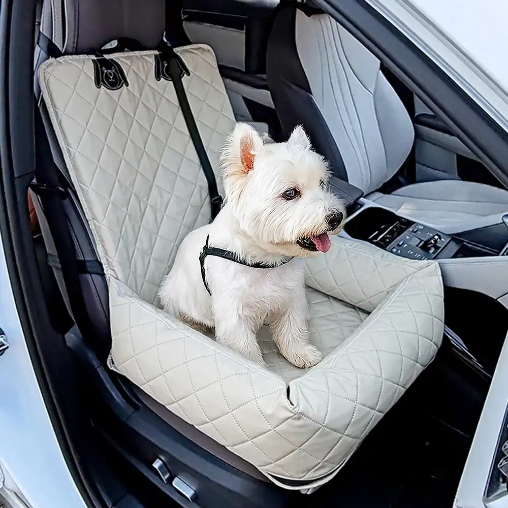 Water-Repellent PU Leather Scratch-Resistant Car Travel Dog Car Seat Bed - News Pet Shop