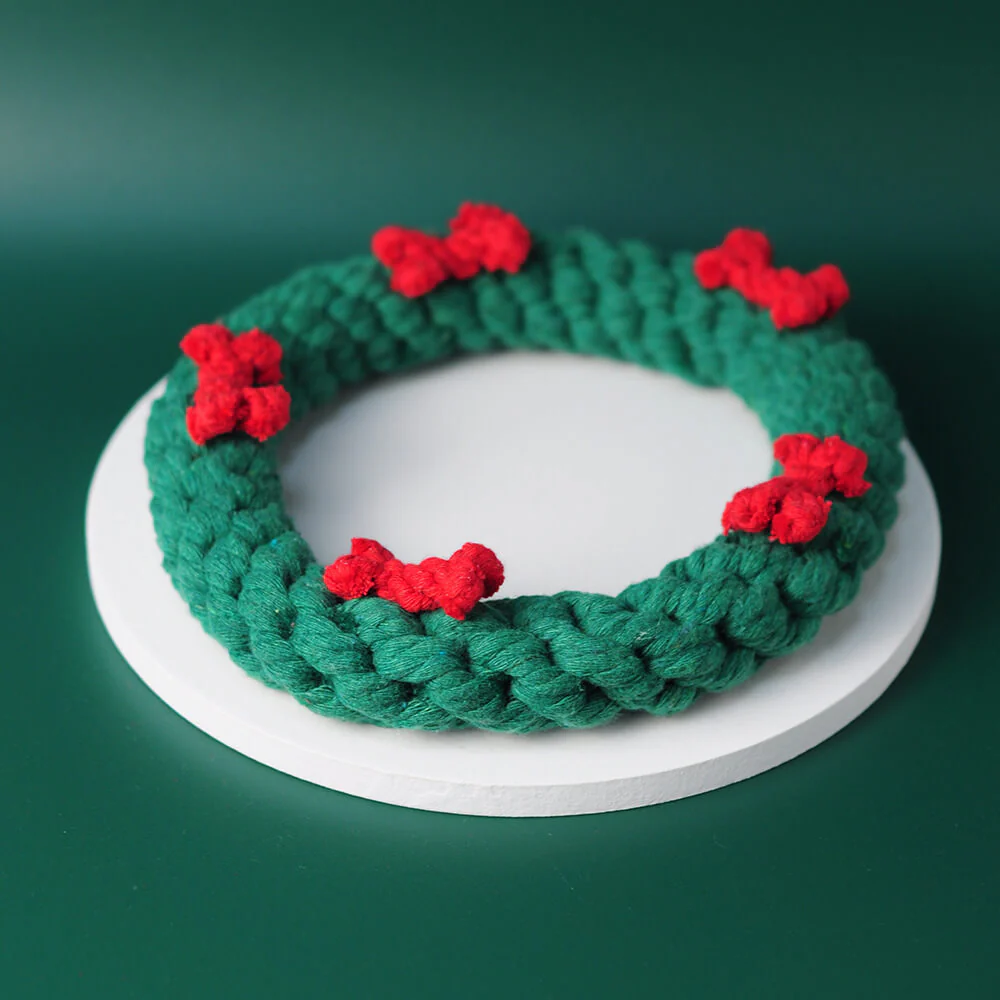 Christmas Cotton Rope Toy Chew Resistant Luxury Dog Gifts Teething Toys - News Pet Shop