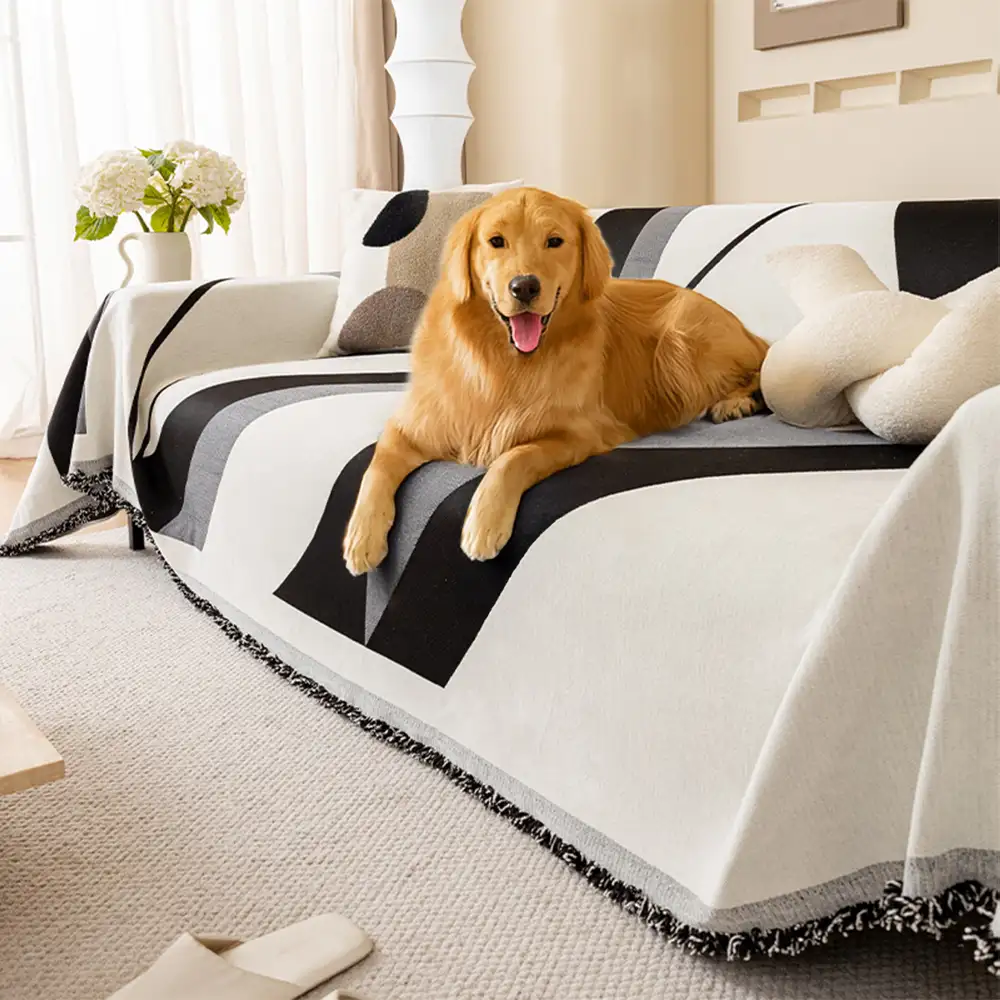 Modern Art Chenille All-Season Universal Fit Multifunctional Couch Cover - News Pet Shop