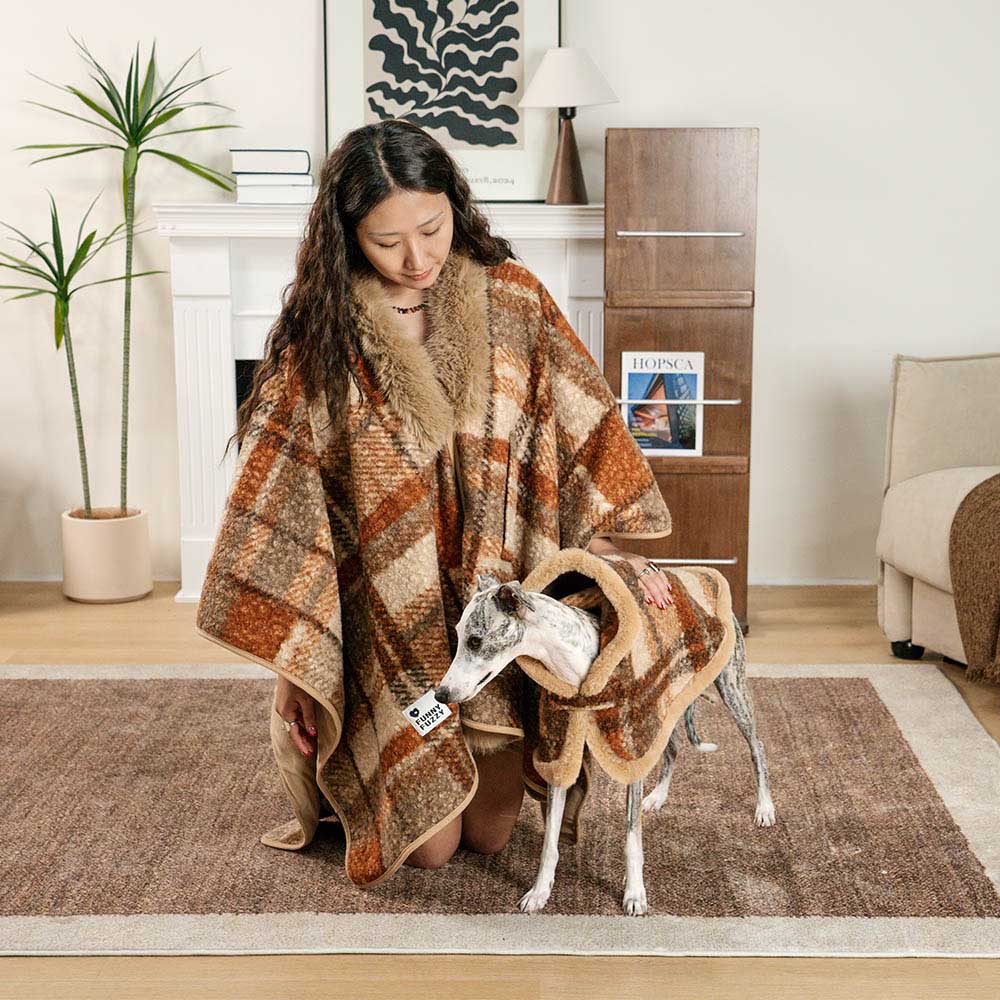 Classic Plaid Warmth Human & Dog Poncho - Festive Companions - News Pet Shop