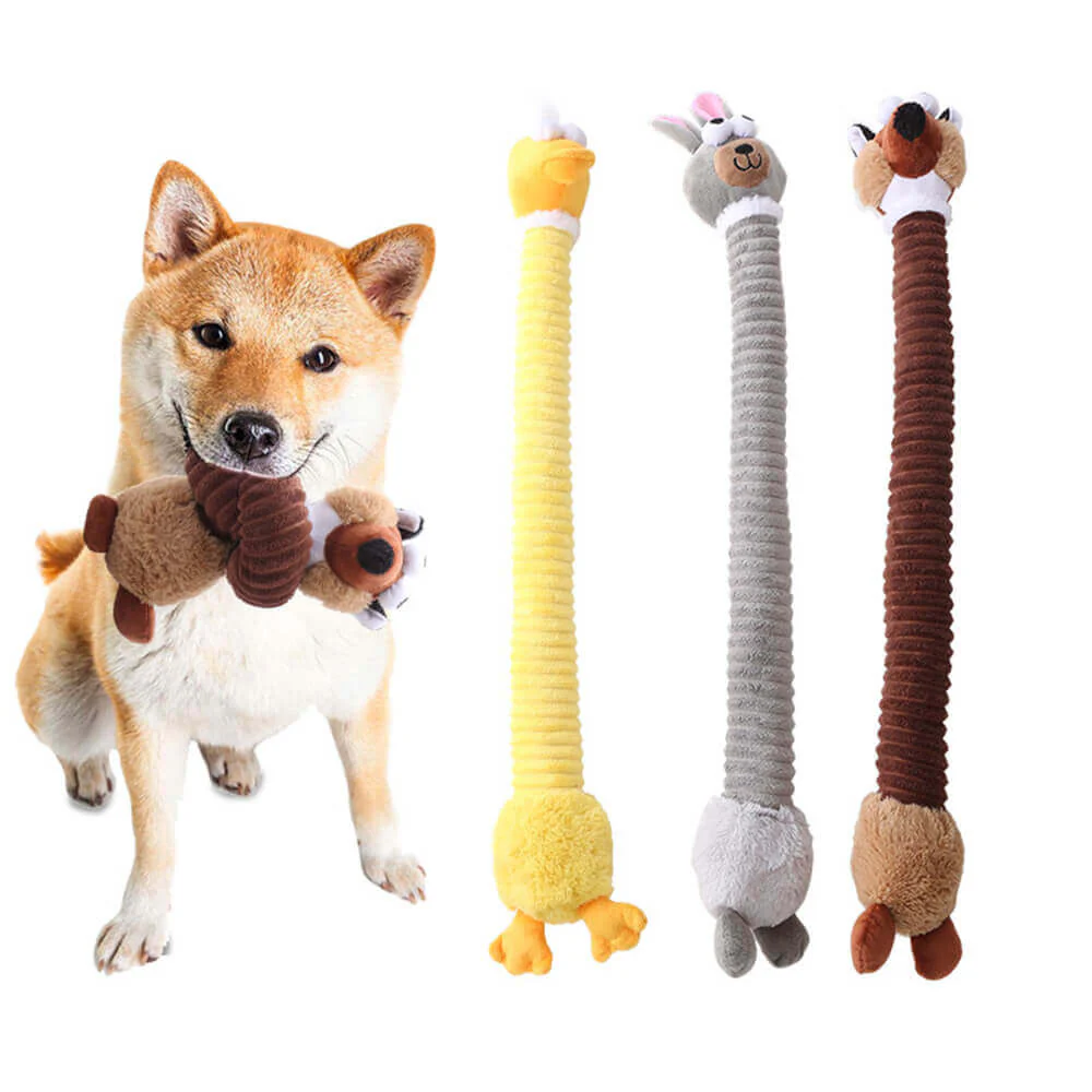 Long Neck Animal Squeaky Plush Dog Toy Interactive Chew Toy - News Pet Shop