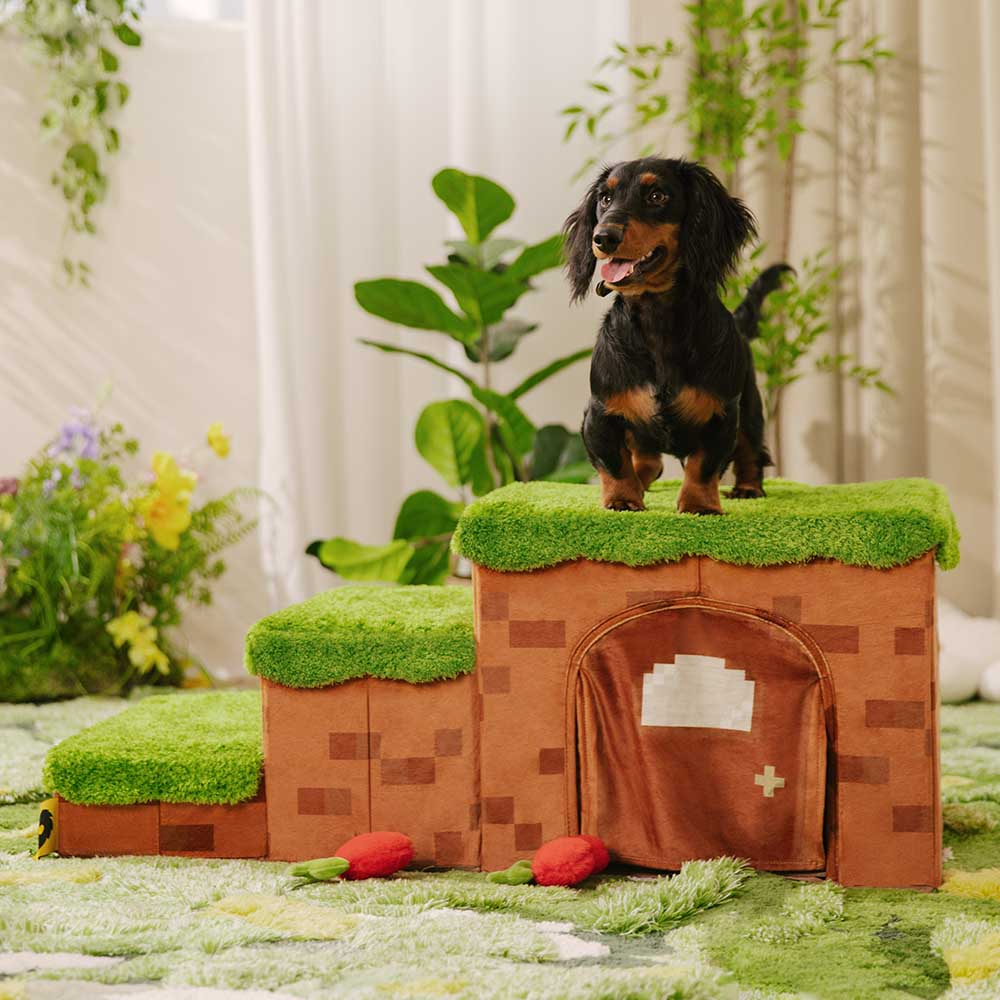 Retro Pixel Handcrafted Foldable Pet Stairs With Storage - Blocky PawGame - News Pet Shop