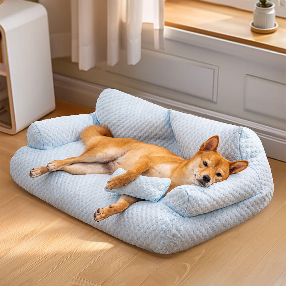 Ice Silk Cooling Pet Bed Breathable Washable Dog Sofa Bed - News Pet Shop
