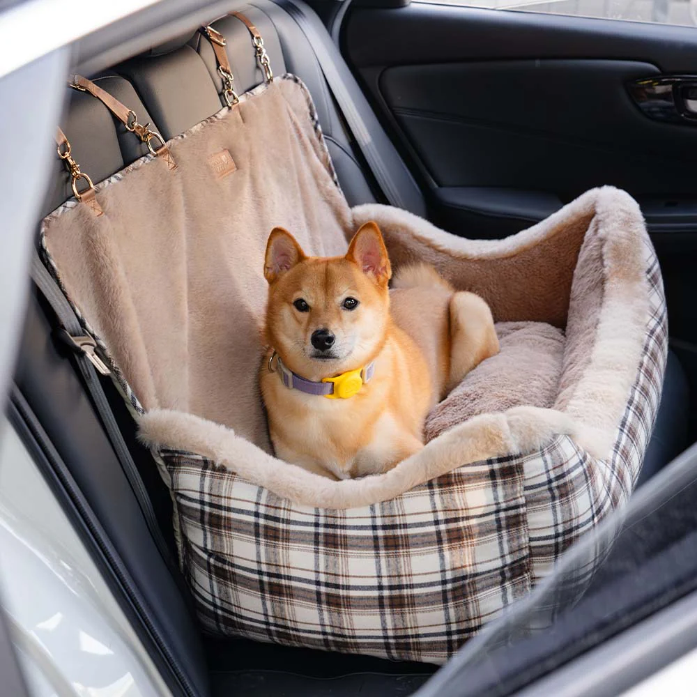 Large Classic Fluffy Booster Dog Car Seat-Keep Secure - News Pet Shop