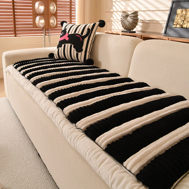 Comfort Plush Thickened Striped Non-Slip Couch Cover - News Pet Shop