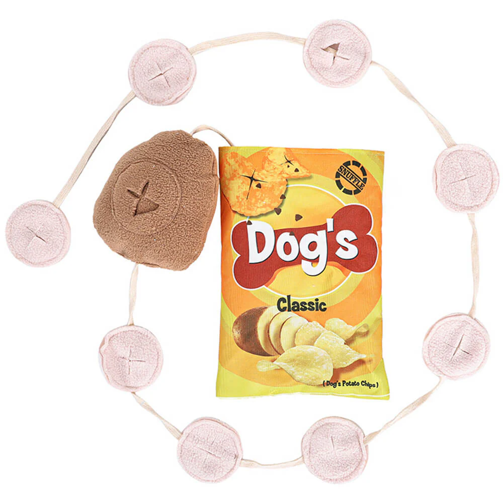 Potato Chips Interactive Slow Feeder Squeaky Snuffle Dog Toy - News Pet Shop