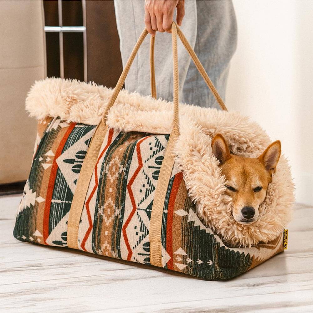 Large Reversible All-Season Indie Boho Pet Carrier and Dog Snuggle Sleeping Bag - Wondernap - News Pet Shop