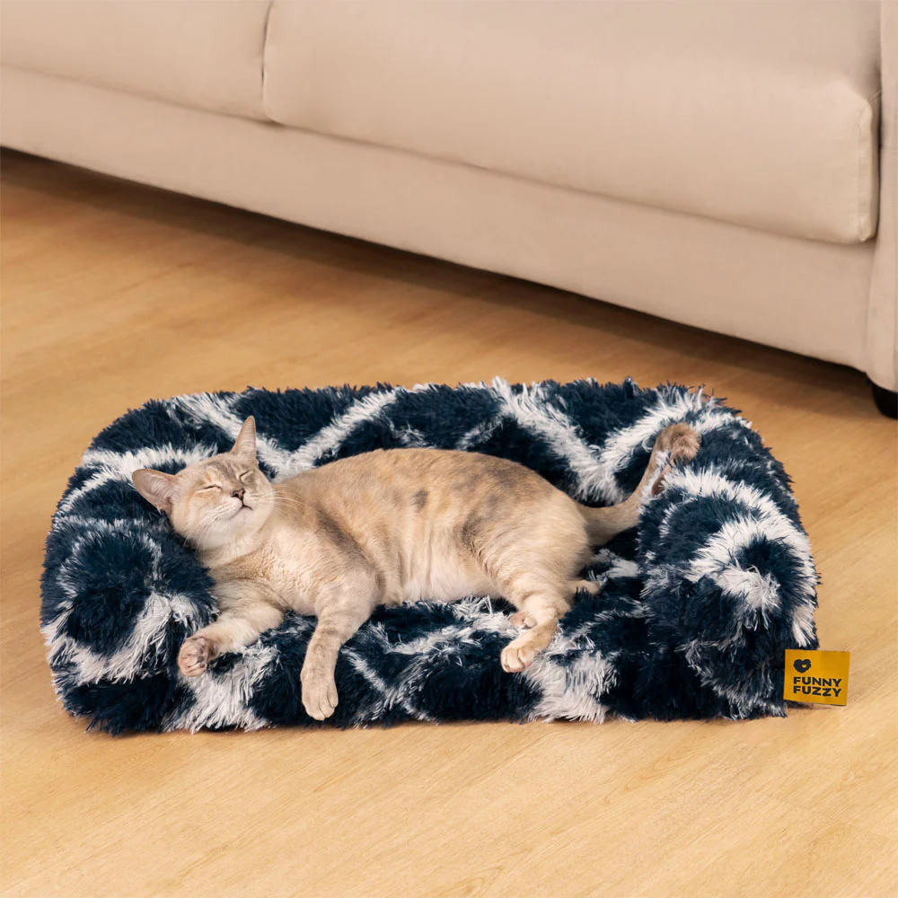 Classic Plaid Orthopedic Bolster Cat Sofa Bed - Cozy Comfort - News Pet Shop
