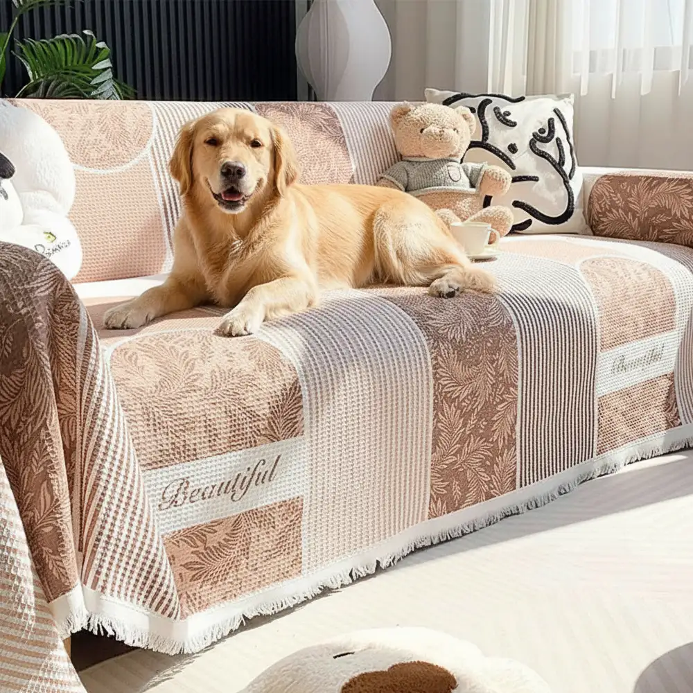 Waffle Texture Fabric Breathable Skin-Friendly Furniture Decorative Couch Cover - News Pet Shop
