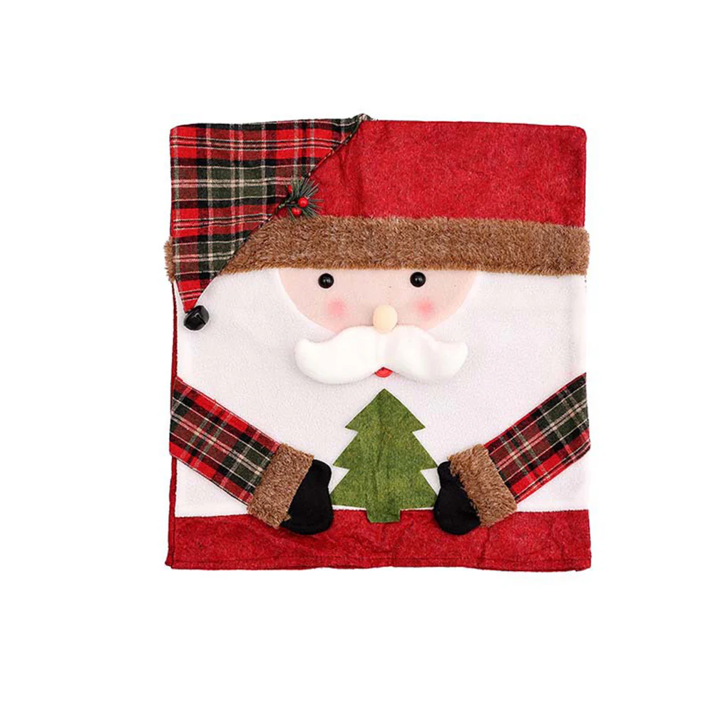 Playful Christmas Decoration Elk Snowman Chair Back Cover - News Pet Shop