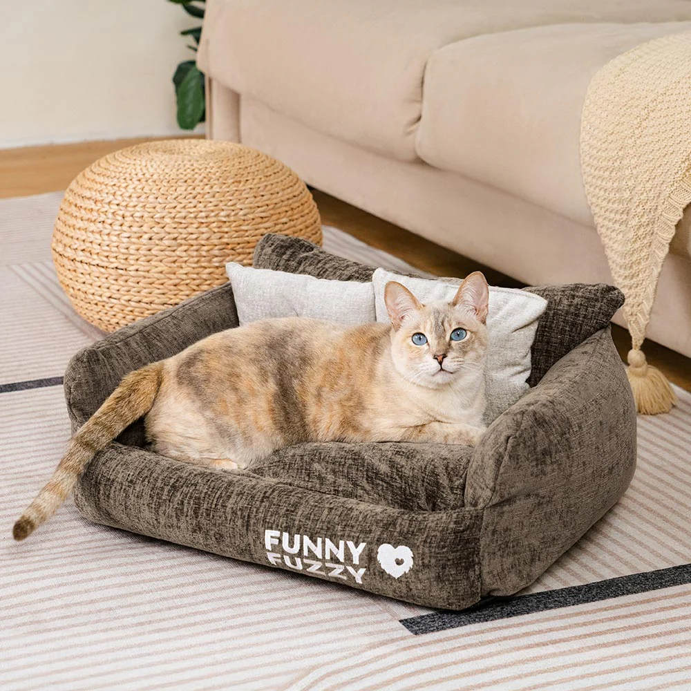 Vintage Chenille Washable Soft Cat Sofa Bed - News Pet Shop