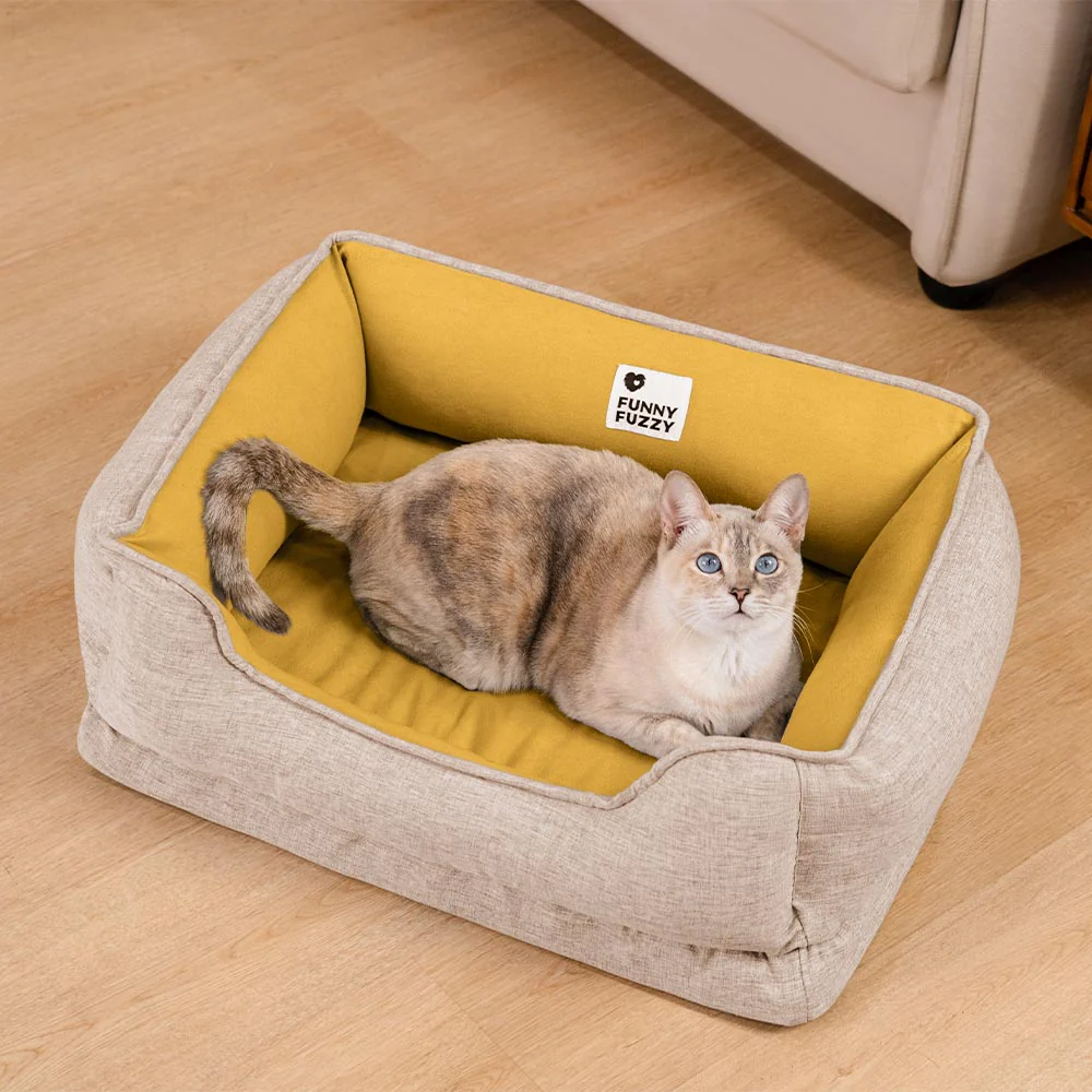 Washable Non-Slip Bolster Cat Bed - Cloudy Dream - News Pet Shop