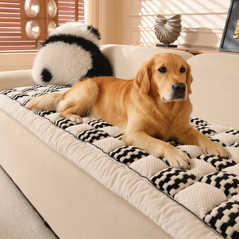 Handmade Plush Checkerboard Pet Mat Comfortable Couch Cover - News Pet Shop