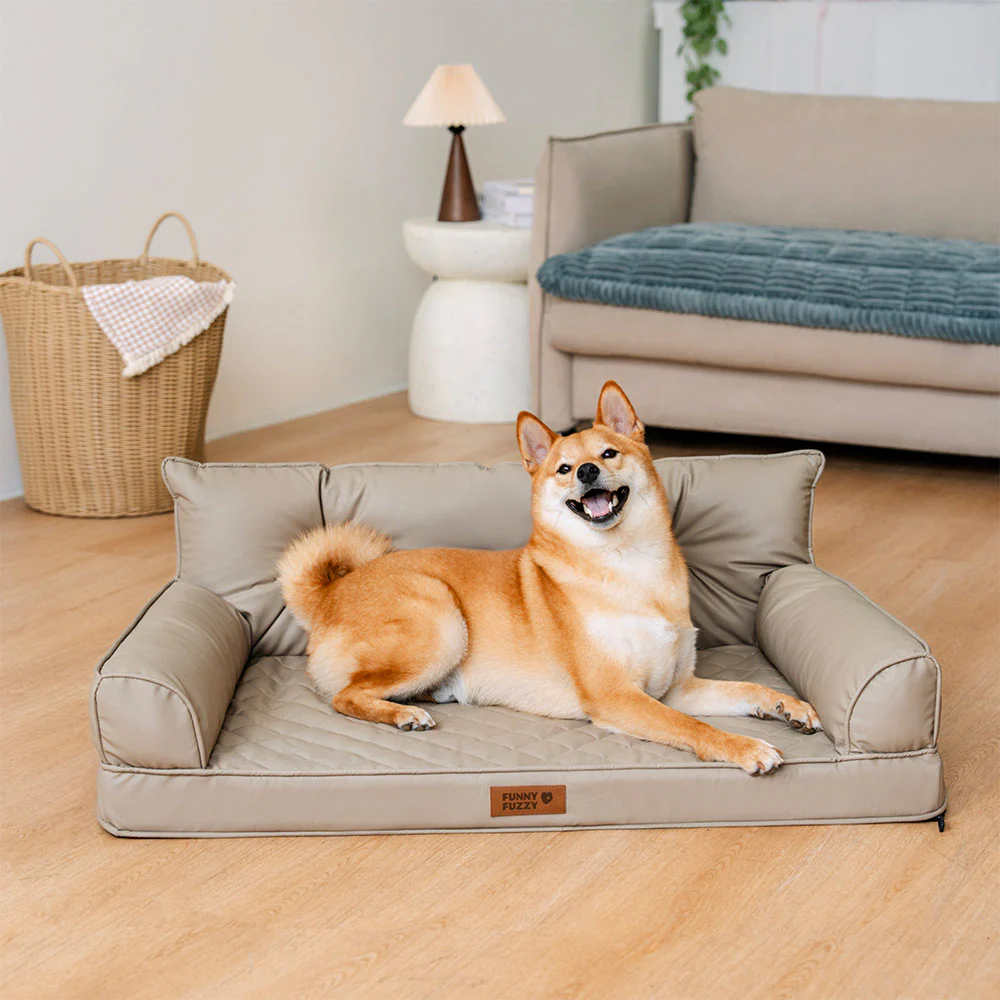 Luxe Faux Leather Foldable Orthopedic Large Dog Bed - CoreLounge - News Pet Shop