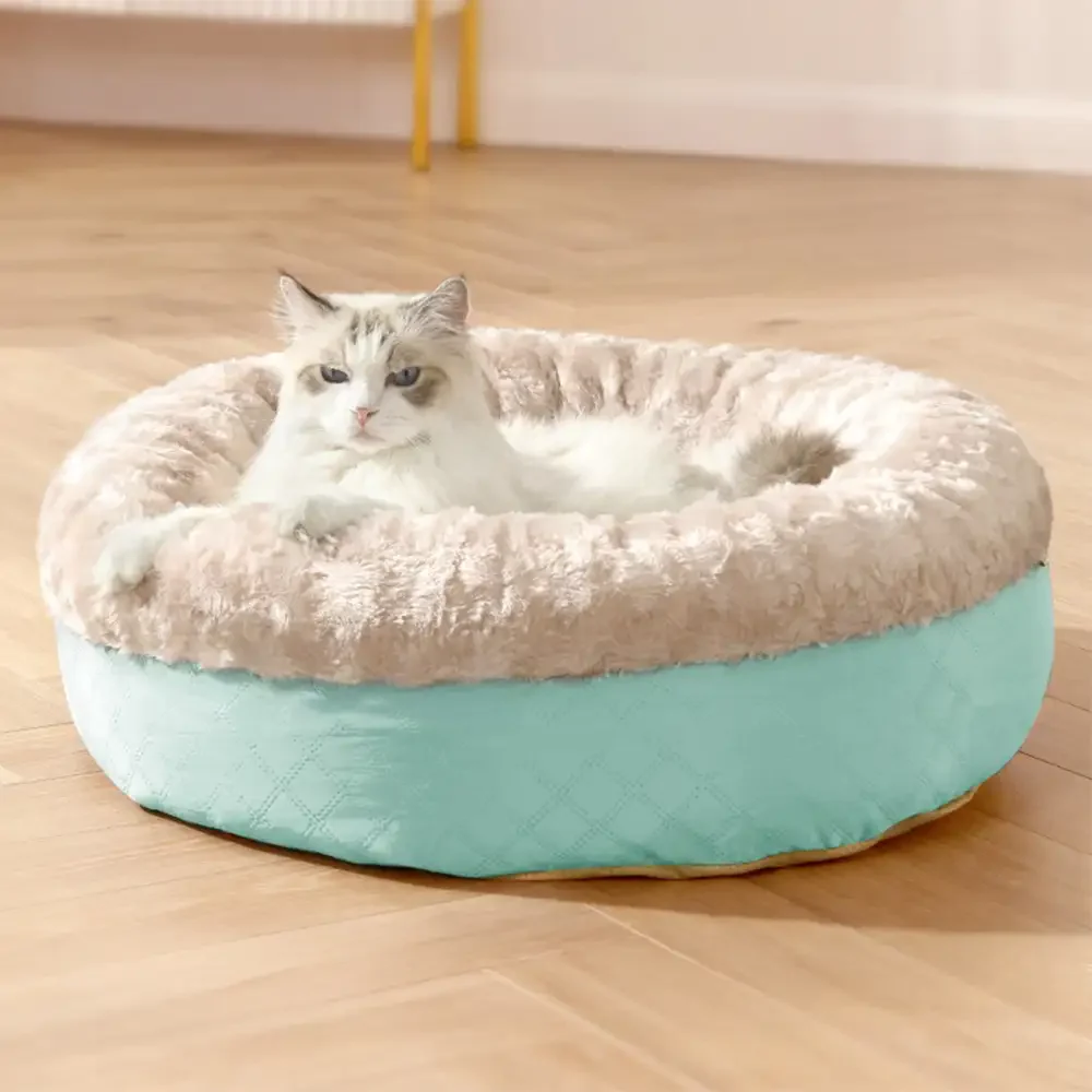 Fluffy Faux Rabbit Fur Warm Donut Dog & Cat Bed - News Pet Shop