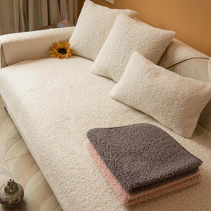 Ultrasoft Teddy Fleece Warm Non-Slip Couch Cover - News Pet Shop